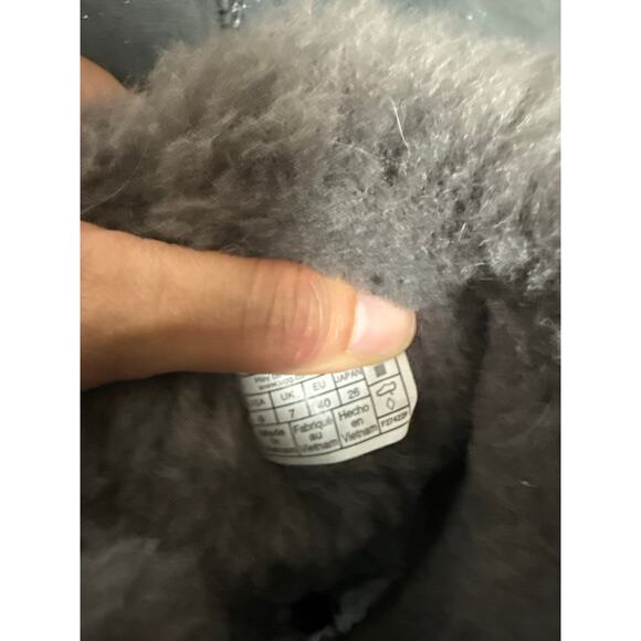 UGG Gray Sheepskin Suede Mini Bailey Bow Boot II Winter Slip On Ankle Boots 9 - Picture 8 of 8